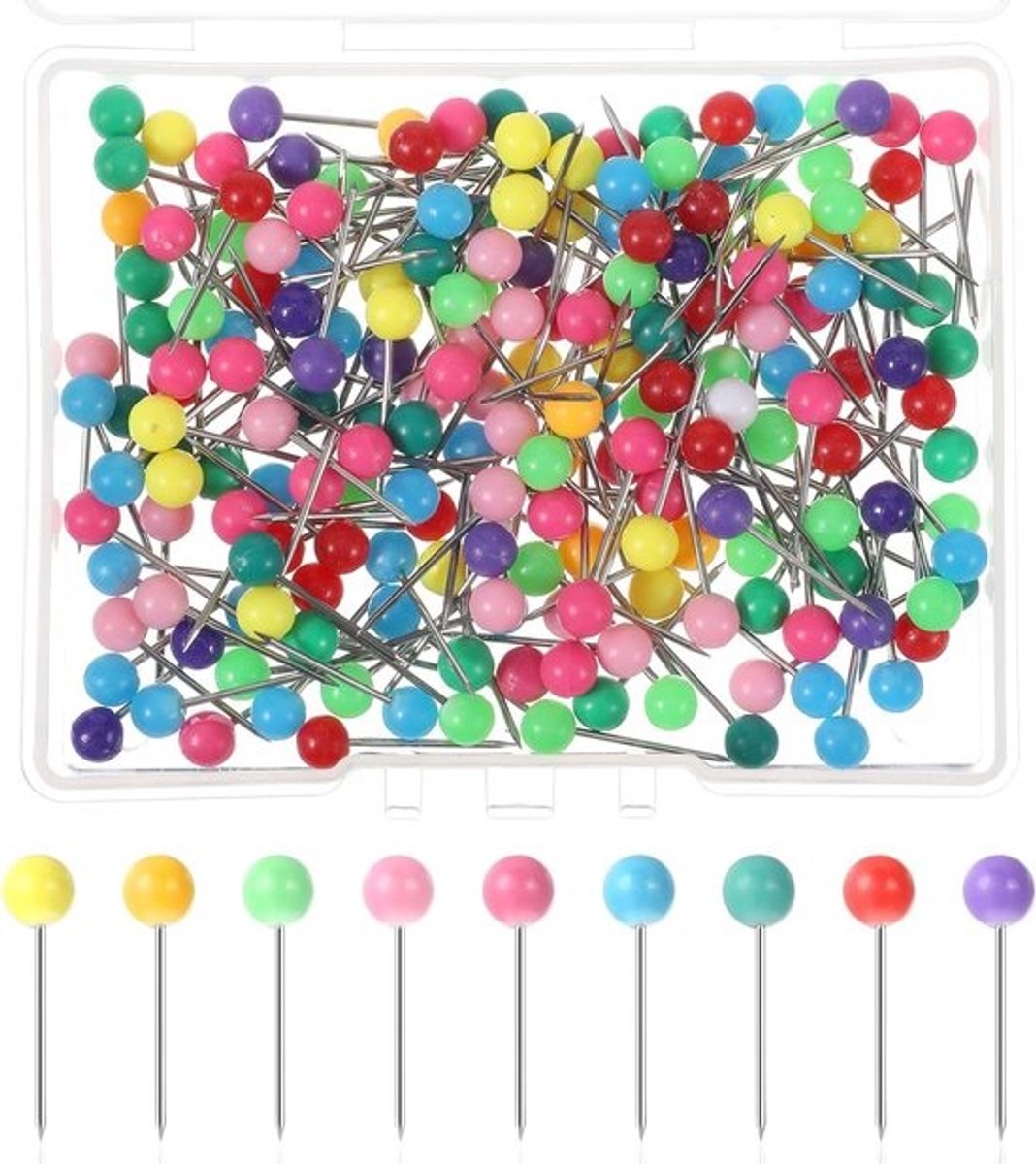 Prikbordnaalden - Kopspelden Mappins - Documenten Bevestigen - Kleurrijke ABS Koppen - 200 stuks - Multicolor