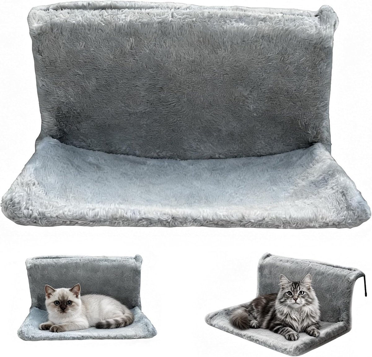 Kattenbed voor verwarming, wollig, kattenhangmat, kattenverwarming, hangmat, radiator, raamligstoel, wandmontage, balkonleuning, verwarmingsligstoel, kattenbed, hangstoel, ligplaats