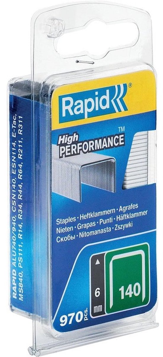Staples voor Tacker Type 140, 6mm, 970 Stuks, Platdraads voor Hout en Folie