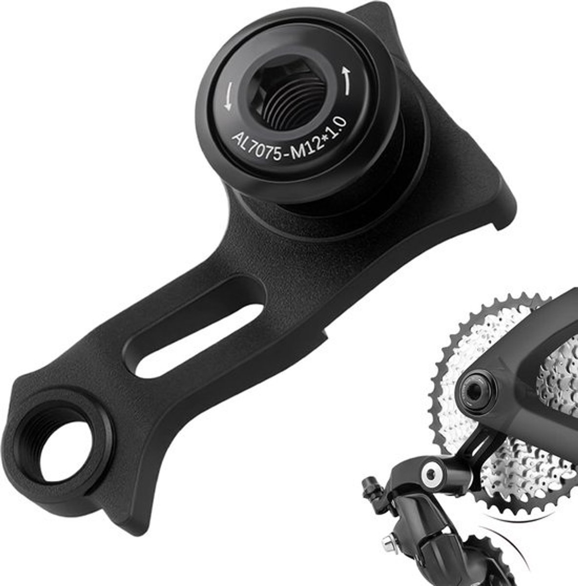 Derailleur Hanger - Fiets Frame Haak - Fiets Reparatie - Sterke Legering - 3.88 x 7.3 cm - Zwart