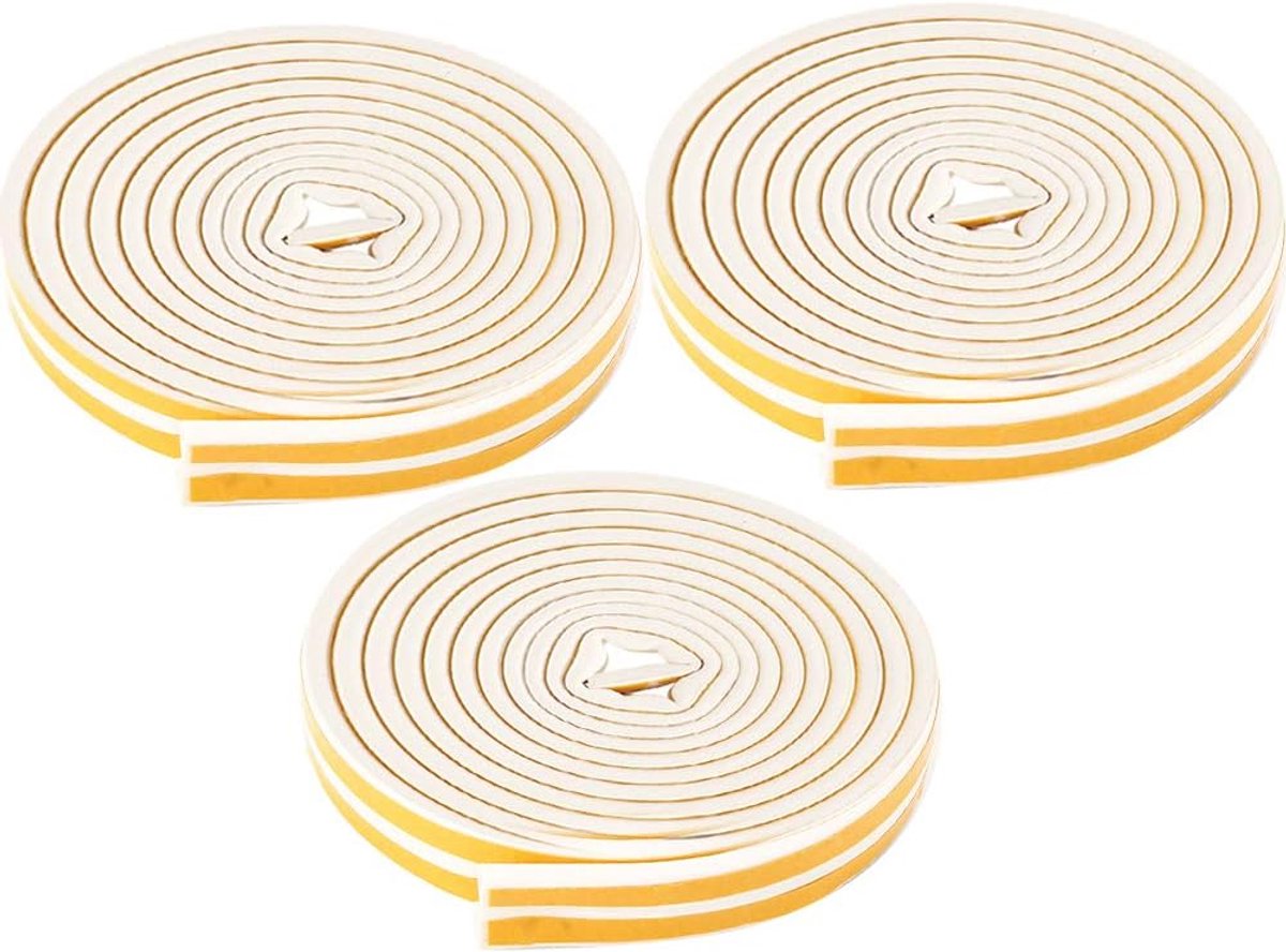 Dailygoods- Tochtstrip 3 Stuks - Waterdicht EPDM - Afdichtstrip 5 Meter - Slijtvast - Geluiddicht - Temperatuurweerstand 9x6mm