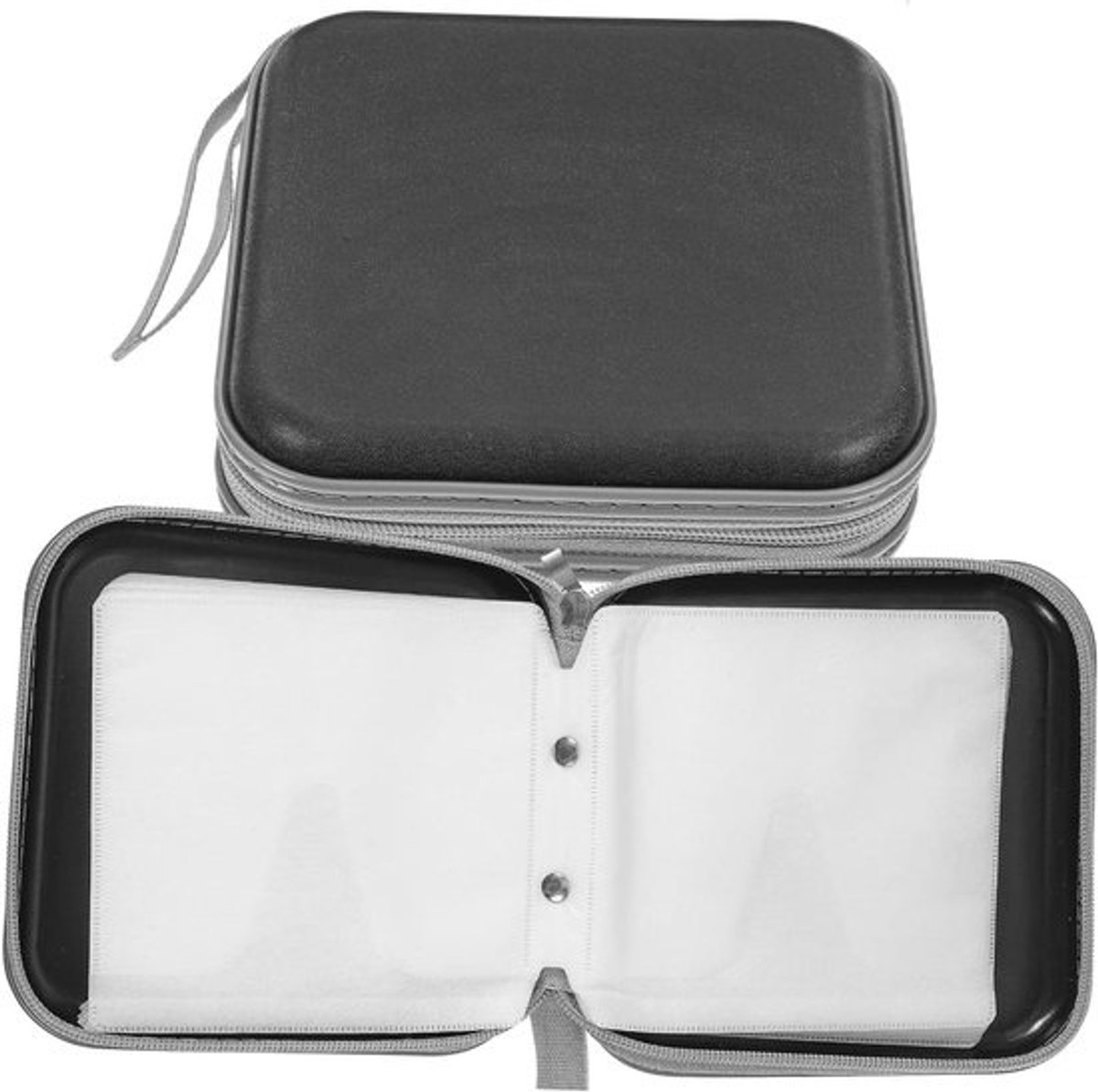 Cd Dvd Opbergdoos - Albumtas Houder - Media Opslag - Ritssluiting Bescherming - 15X15X5CM - Zwart