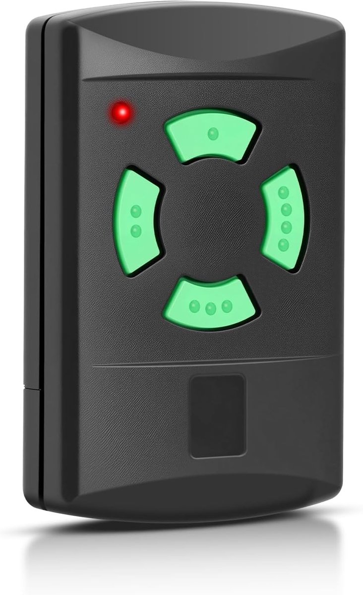 Afstandsbediening voor garagedeur 26,975 MHz compatibel met Hormann afstandsbediening HSM4-26.975, HSM2-26.975, HS2-26.975, DHM02-26.975, DHM02-26.975, groene knop 4 kanalen