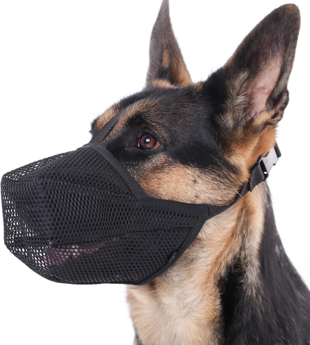 Zachte mesh snuit voor kleine, middelgrote en grote honden, verstelbare puppymuilkorven voor oprapen, bijten, likken en kauwen, maakt hijgen en drinken mogelijk