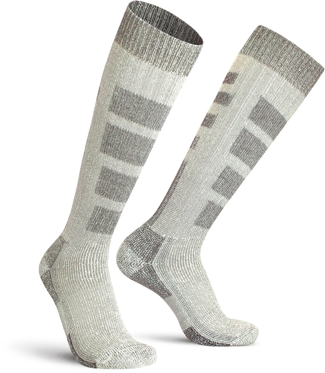 Worik - 2-Pack - Dikke Kniekousen - Honingraat Thermo - Heren / Dames - grijs - 38-40 - MERK
