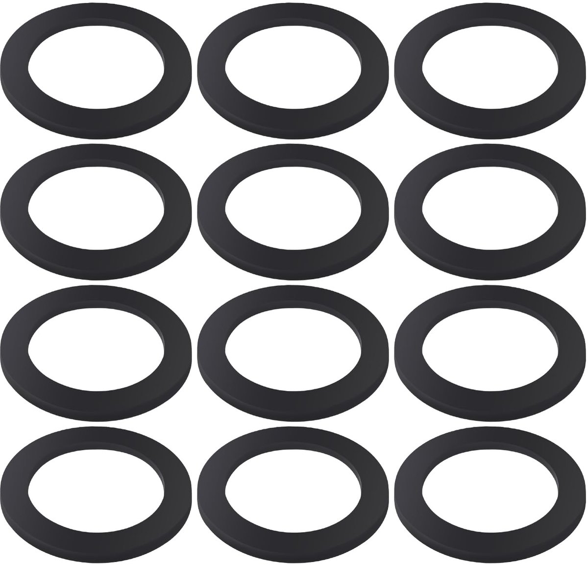 12 Stuks 56x40x2 mm Vlakke Afdichtringen voor Afvoerbuizen, Siliconen Ringen voor Sanitair, Pakking voor Sifon, Afdichting voor Wastafelafvoer, voor Afvoerbuis, Stankafsluiter Sifon