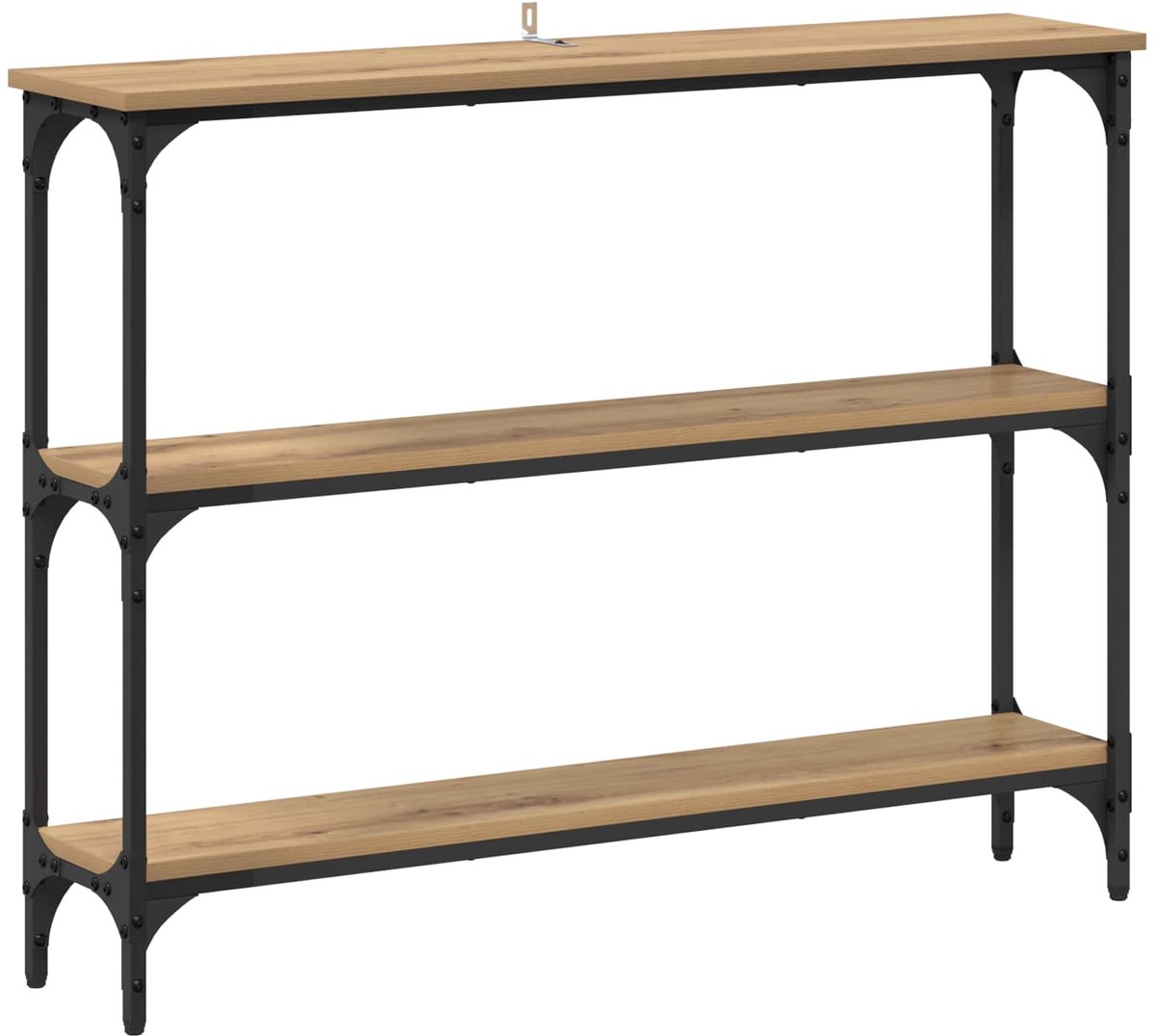 vidaXL Wandtafel - Artisan - Eiken - 100 - x - 22,5 - x - 75 - cm - Bewerkt - hout