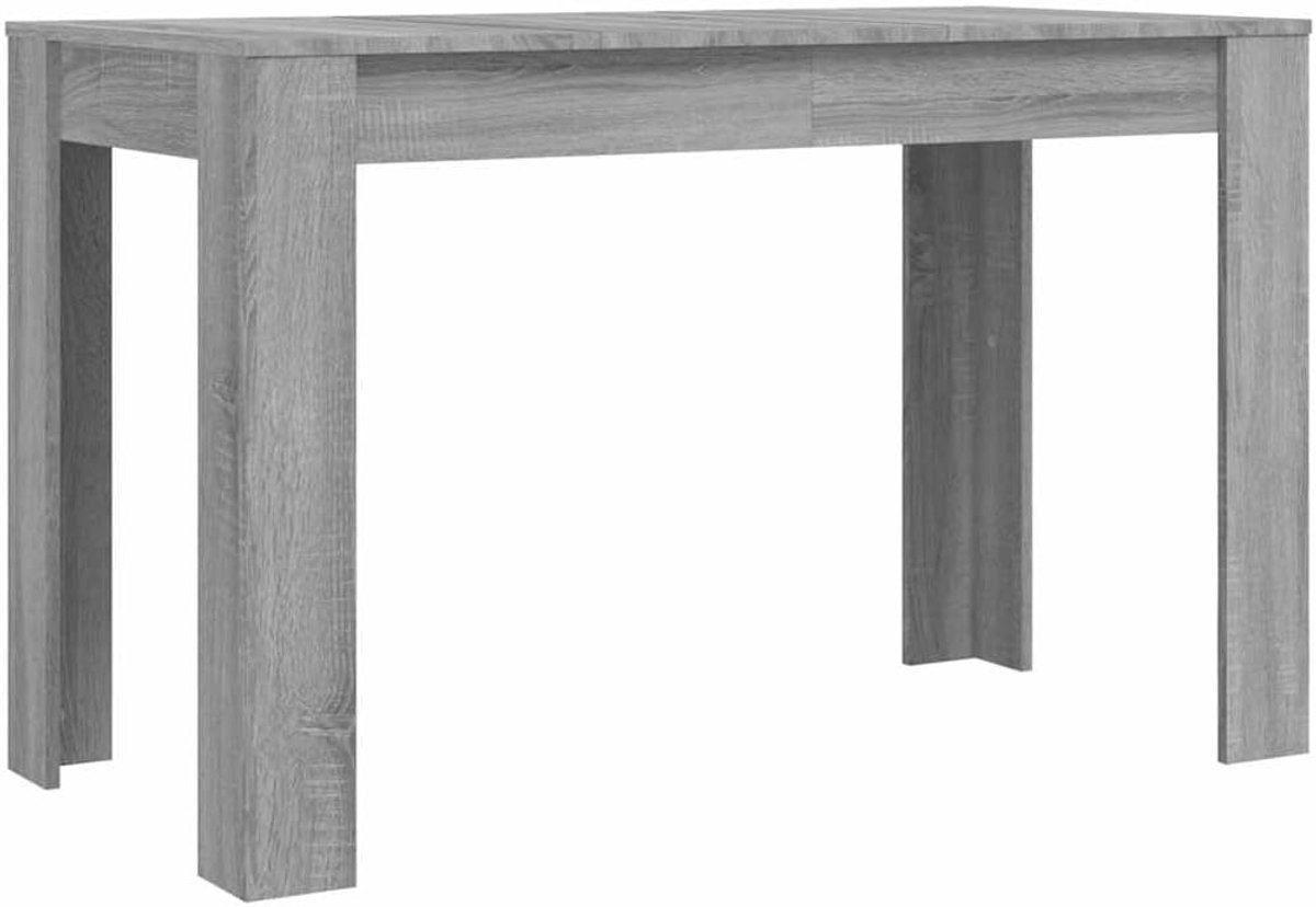 Eettafel, grijs, Sonoma, 120 x 60 x 76 cm, van hout, minimalistische keukentafel met robuust tafelblad voor snacks en decoratie, ook als eettafel of bistrotafel te gebruiken