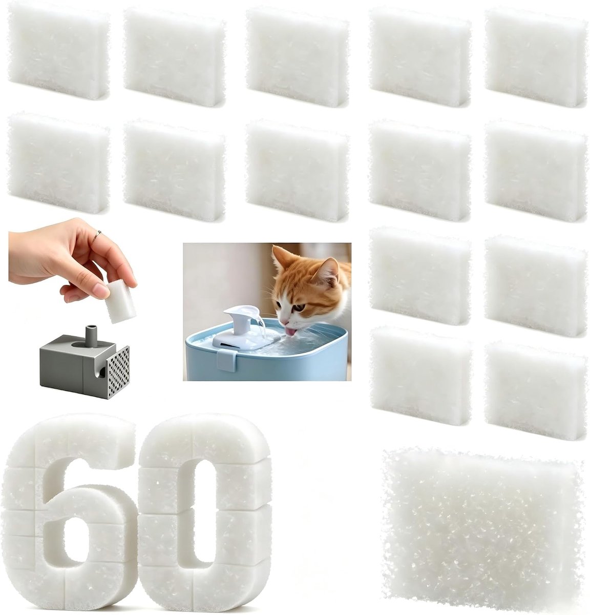Stuks filter voor huisdierfonteinen, kattenfonteinfilter