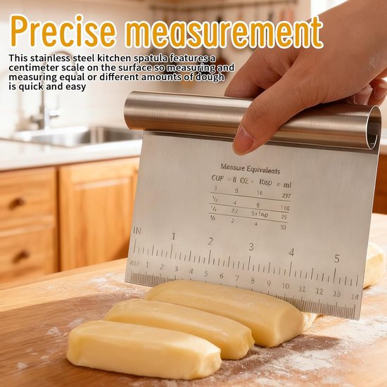 4 stuks, roestvrij staal, 15/20/25/30 cm, deegspatel met meetschaal, deegsnijder, keukenspatel met schaalverdeling voor cake, cake, pizza, cake, cake, cake, cake, cake, cake, cake, cake — afbeelding 4