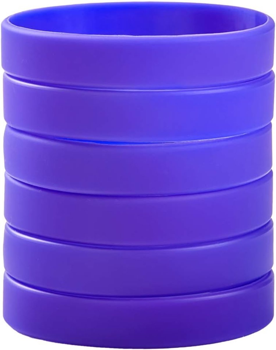 6 stuks/verpakking effen lege siliconen armbanden rubberen armbanden