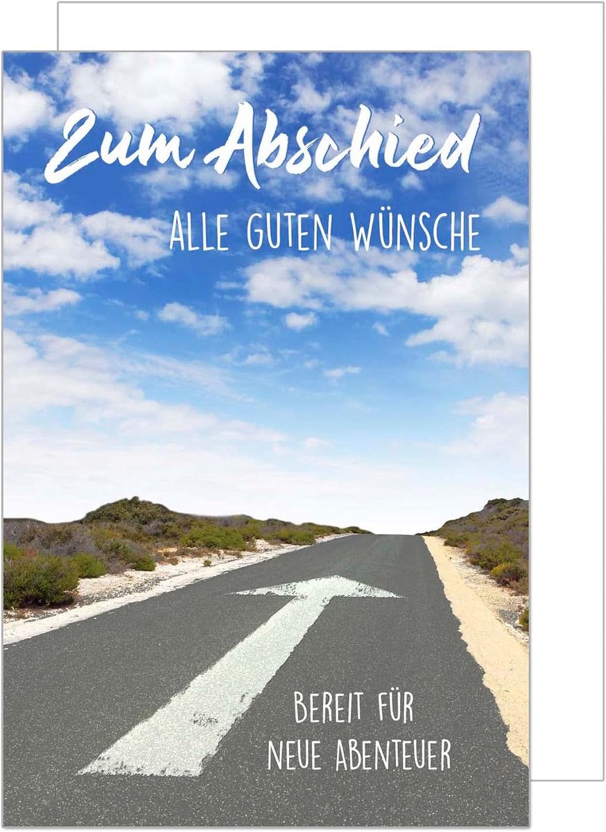 Seidel Premium wenskaart voor afscheid met envelop. afscheidskaart pensioen kaart man vrouw collega (A4-AS119)