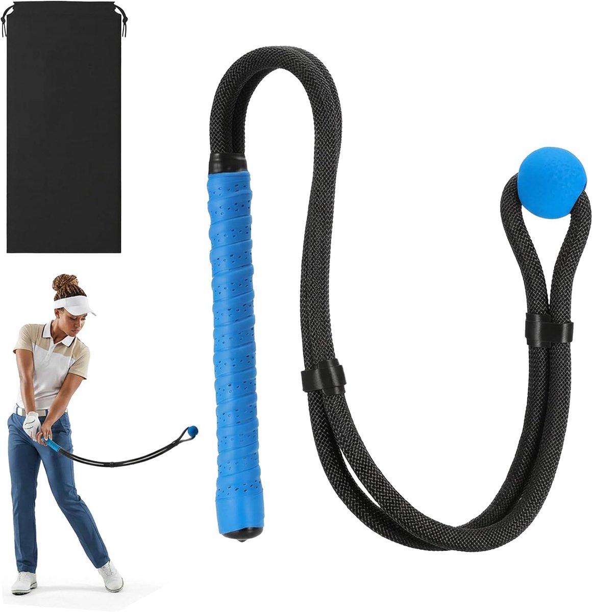 Golfvliegtrainer, vliegbaan, visualisatie, tempo, training, 96 cm, nylontechnologie voor driving range, tuin, oefenplaats voor ambitieuze hobby golfers, cadeau-idee