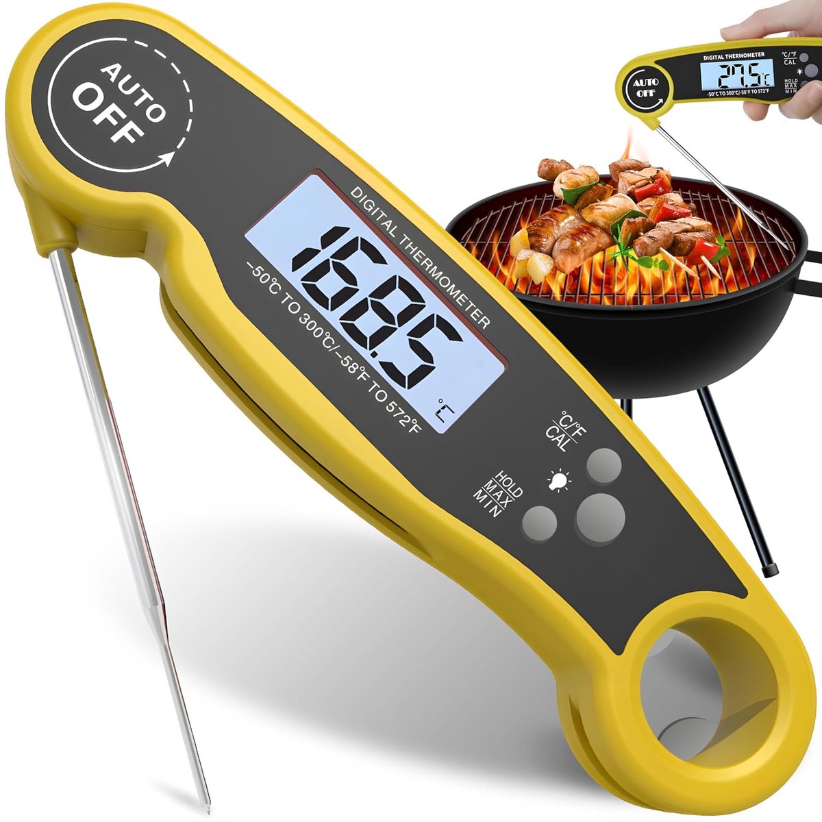 Dailygoods - Digitale Vleesthermometer - Grill- en Keuken Thermometer met LCD Scherm