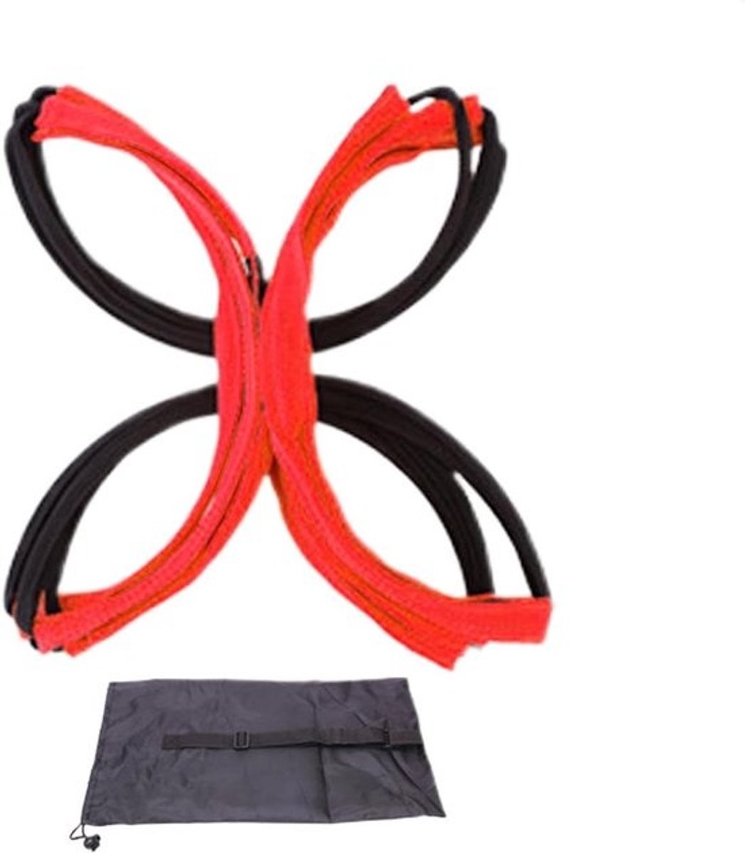 Wendbaarheidsladder - Trainingsladder Snelheid - Sportprestaties Verbeteren - Verstelbare Sportladder - 42 x 42 x 42 cm - Rood