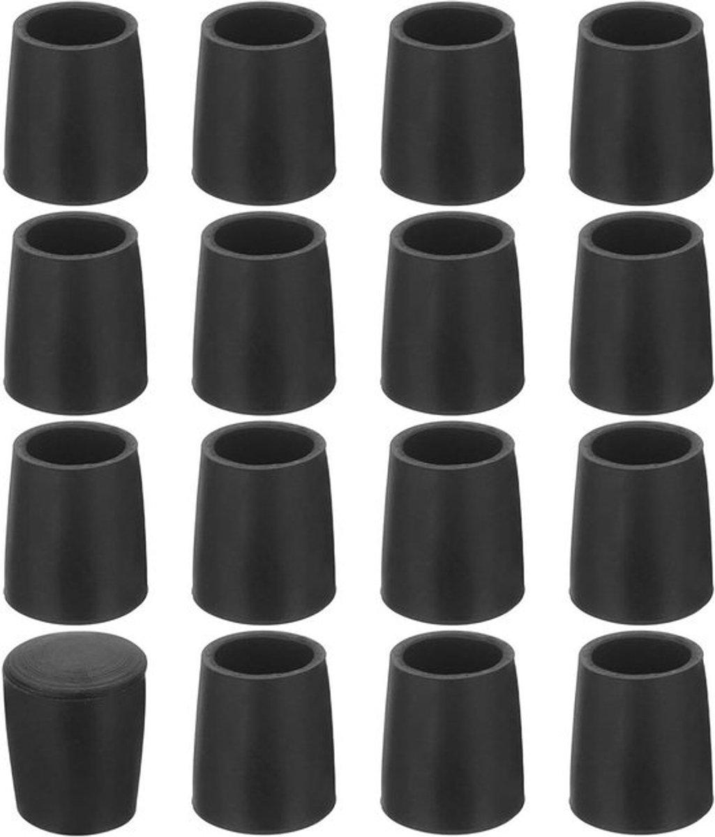 Stoelpootdoppen - Afdekkappen Meubels - Vloeren Beschermen - Antislip PVC Materiaal - 8 mm - Zwart