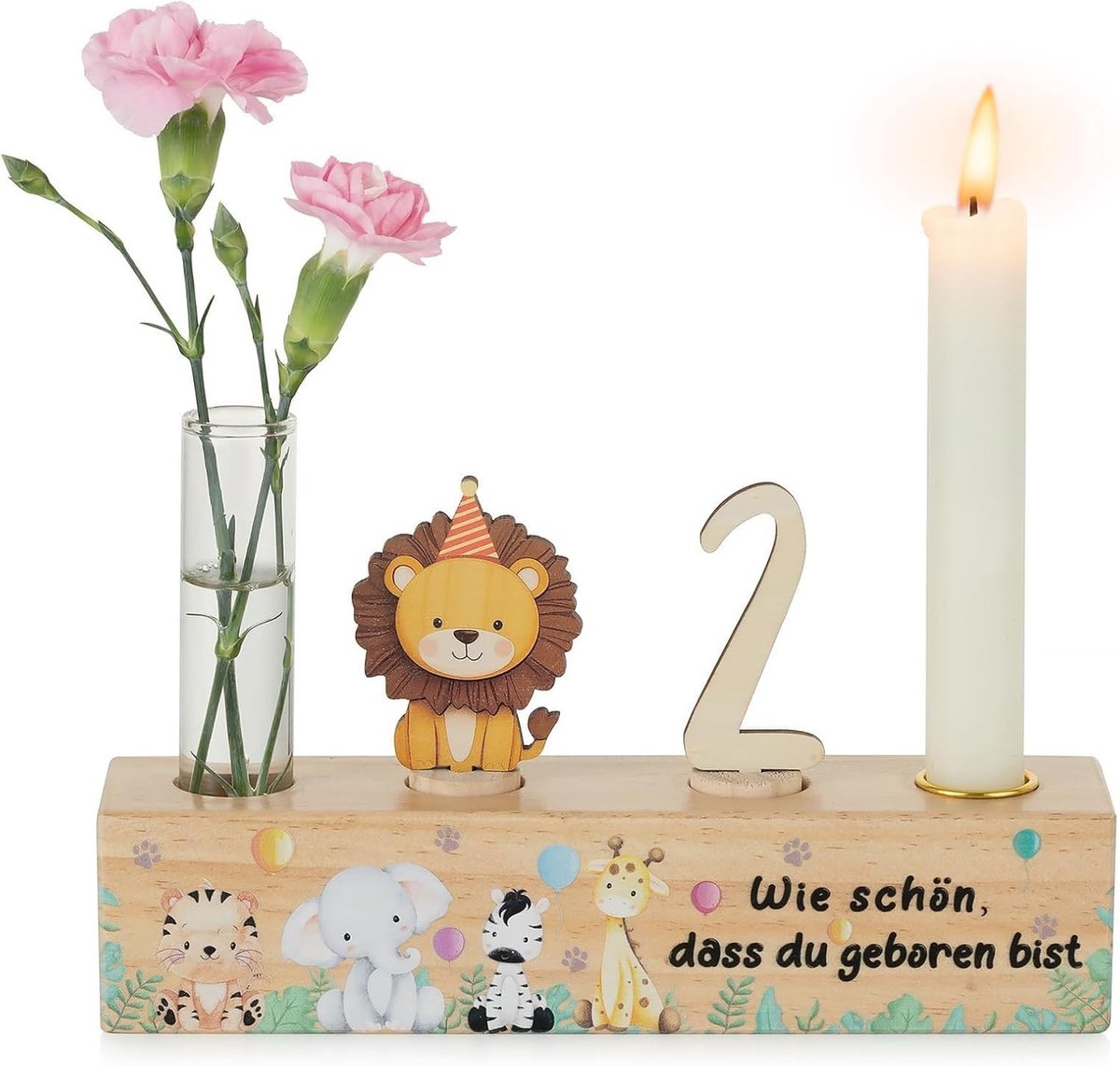 Safari Verjaardagsdecoratie met Verjaardagskaarsenhouder voor Kinderen - Feestelijke Versiering en Cadeaus voor Kinderfeestjes