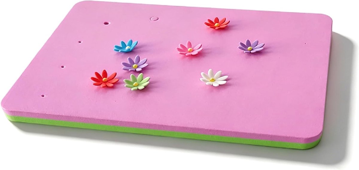 Fondantaccessoires, fondantschuimpad, 5 gaten fondantschuimpad, fondant embossingmat, fondantmat, schuimpad voor fondant, cake, suiker, bloemen, modelleermat
