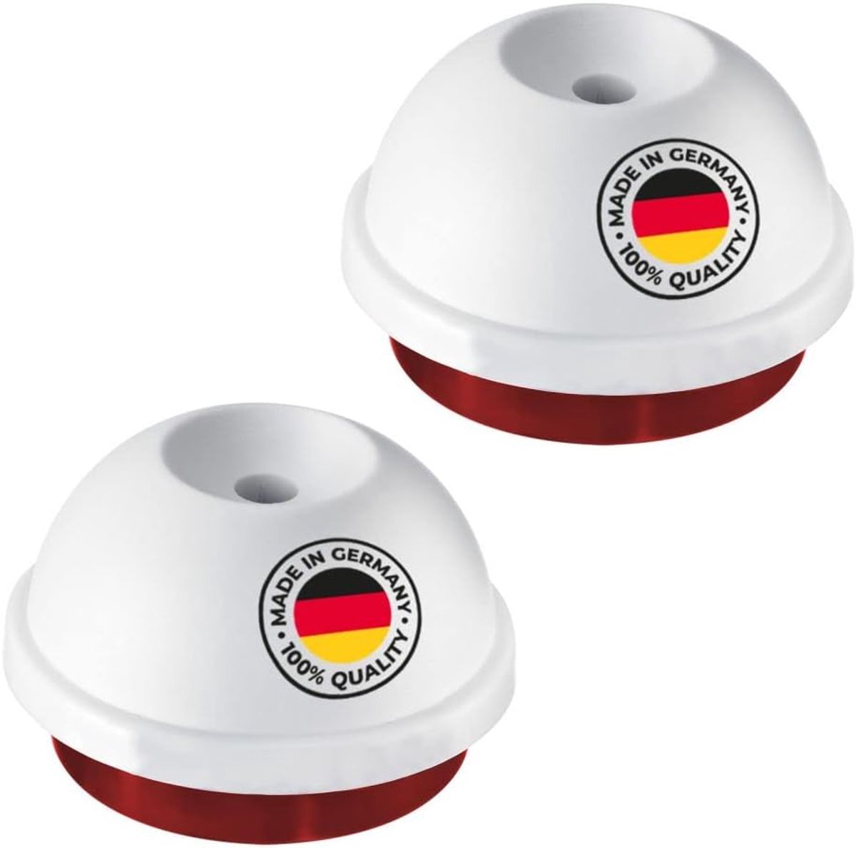 2 eierstekers, kunststof/roestvrij staal, wit/rood, 108022E3