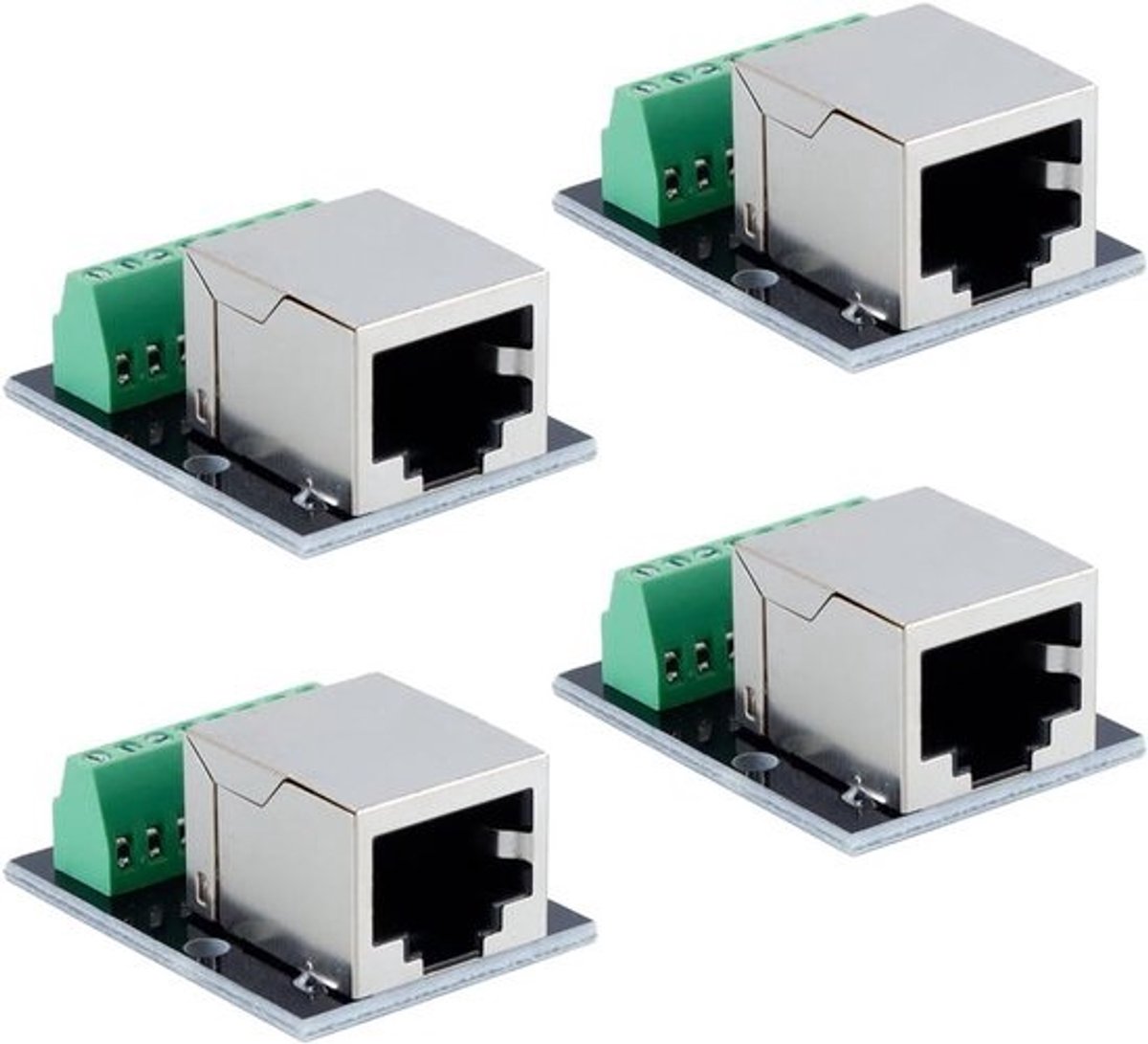 Ethernet Breakout Board - RJ45 Adapter - Netwerk Installatie - FR4 Glasvezel - 243 x 33 mm - Groen