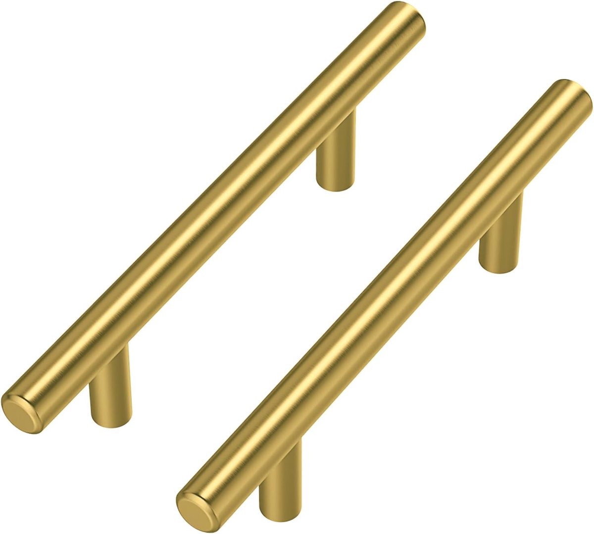 Goldenwarm LS201GD96 Handgrepen, voor keukenkasten, gouden deurgrepen, voor keukenkasten, gouden meubelgrepen, 96 mm, gatafstand goud, 10 stuks