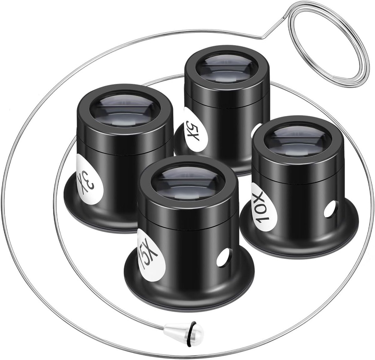 Hoofdhouder vergrootglas met stalen beugels, juweliersvergrootglas van glas, gemakkelijk draagbaar, voor horlogemakers, sieraden, reparatie en fijn werk