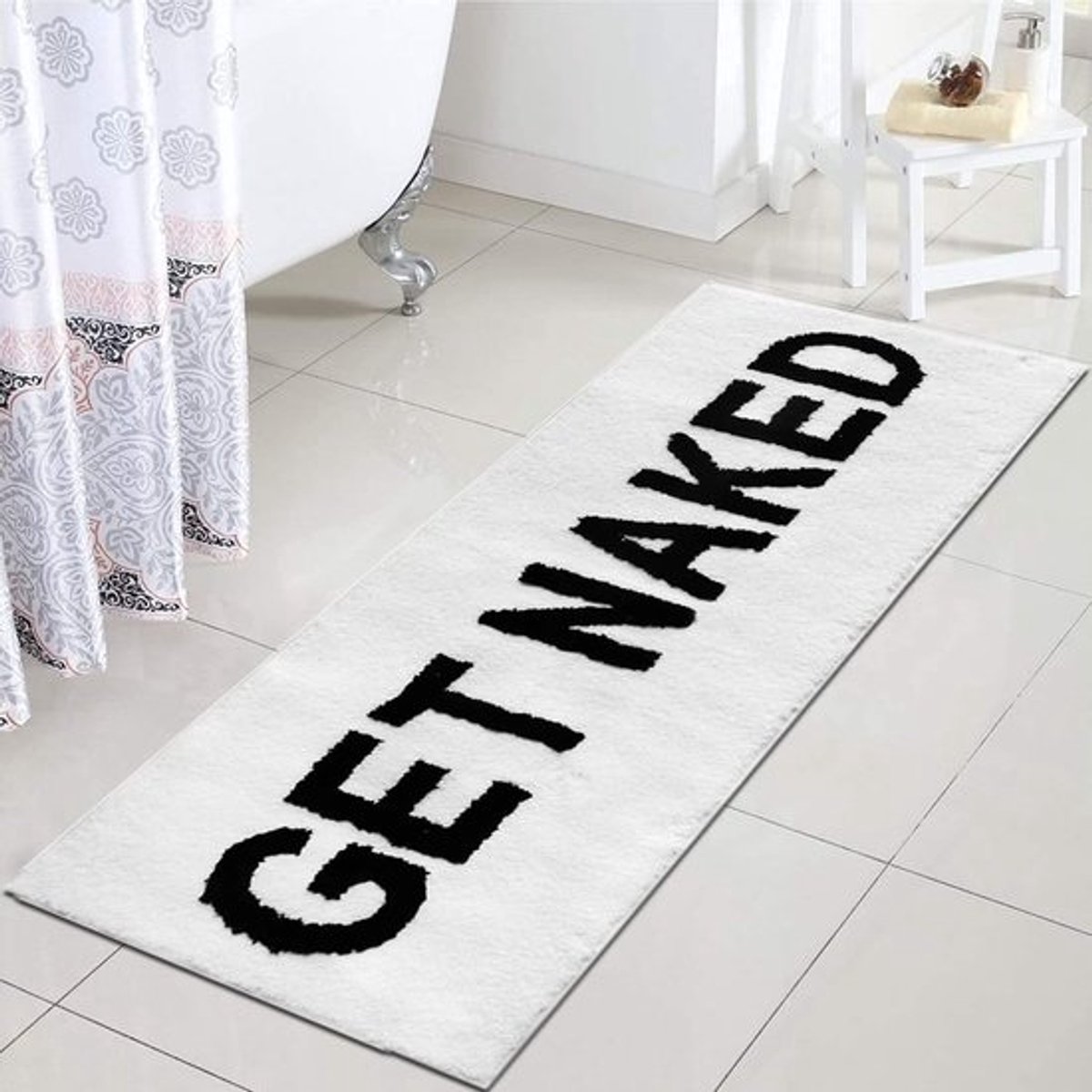 Grappig Langwerpig Badkamertapijt - Antislip en Wasbaar Badmat voor Badkamer en Douche