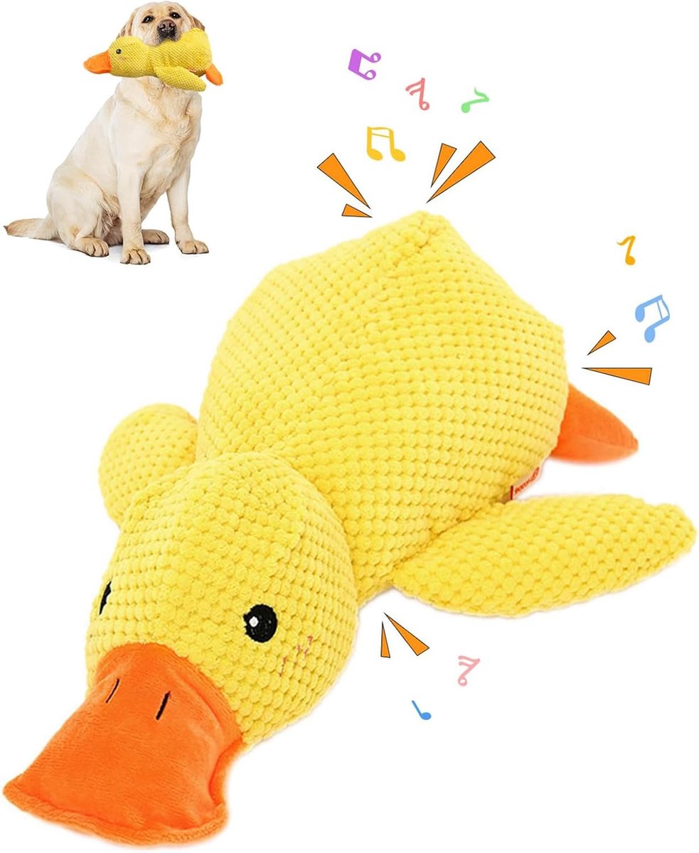 eend Speelgoed voor Honden, Puppy, Piepspeelgoed voor honden, onverwoestbaar pluche dier voor honden, agressieve kauwers van kleine, middelgrote en grote rassen