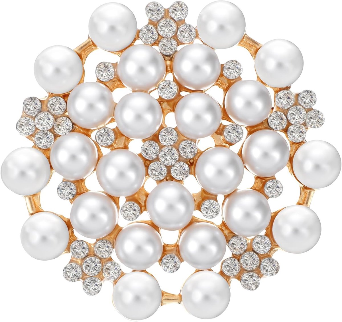 strass broche pin voor vrouwen, elegante broche goud met strass en parels, revers pinnen Kerstmis festival sieraden cadeau dagelijkse sieraden sjaals sjaal clip jurk