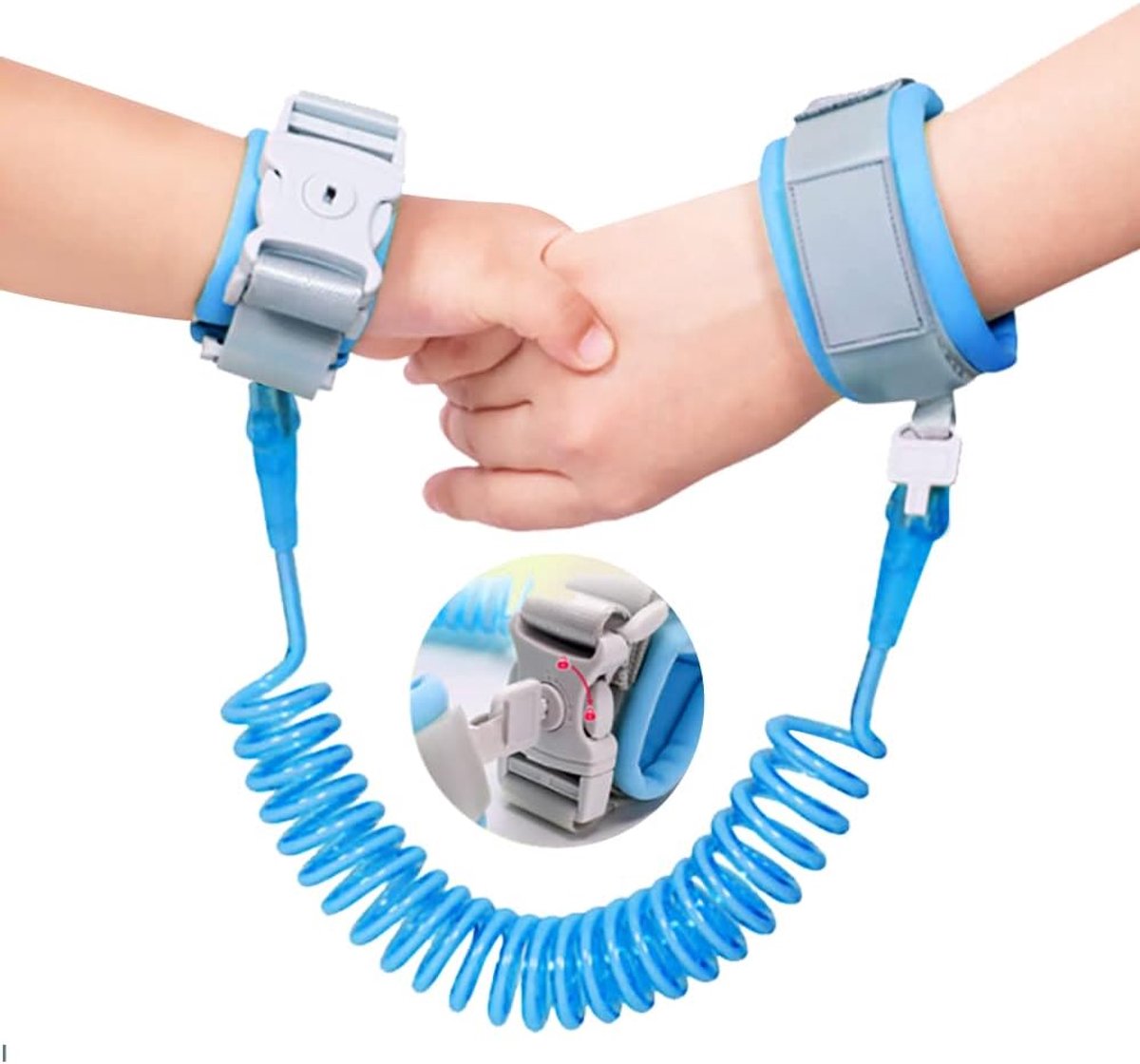 Veiligheidsarmband voor kinderen, anti-verlieslijn voor kinderen, 2 m anti-verlies, riem met sensorblokkering, pols verstelbaar, 360 graden draaibaar, anti-verliesarmband voor wandelen