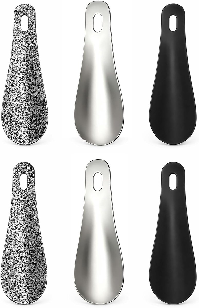 6 stuks schoenlepel klein 10 cm, mini metalen schoenlepel korte schoenlepel klein roestvrij staal reizen kleine schoenlepel voor mannen, vrouwen en senioren onderweg, reizen of kamperen