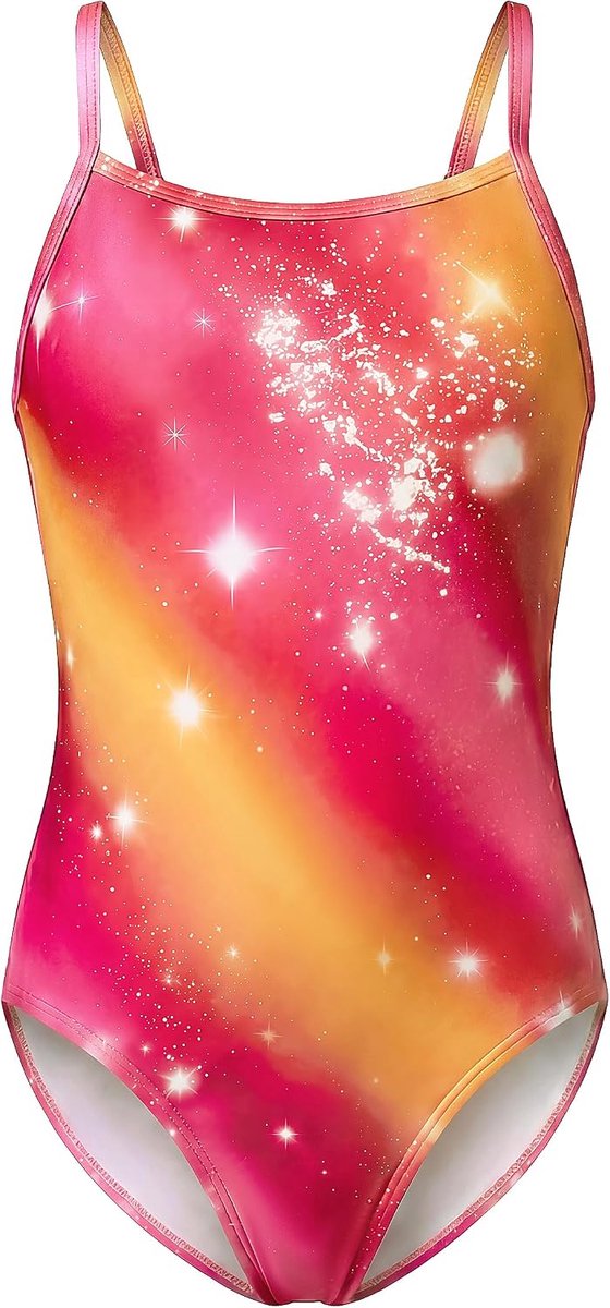zwemkleding voor kinderen met verstelbare bandjes, sneldrogend, rugloze zwemkleding met kleurverloop, geschikt voor het strand waterparken, voor kinderen 5-13 jaar