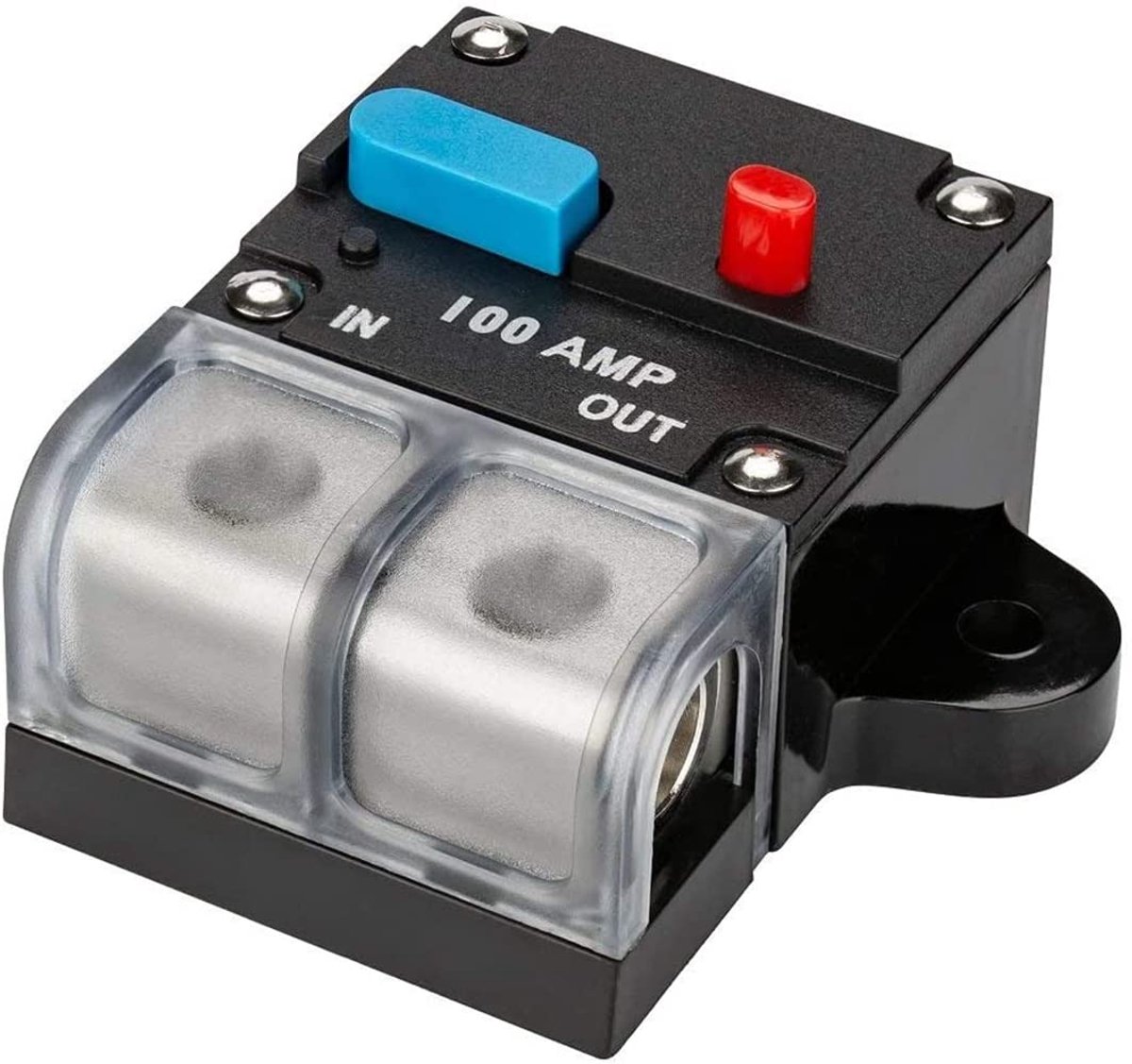 Zekeringhouder, omvormer, vermogensschakelaar, auto, audio zonne-energie, inline stroomschakelaar, zekering, omvormer met waterdichte afdekking, voor motor, auto, marine en boot (100 A)