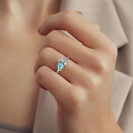 Ringen voor vrouwen ring angst roterende planeet zilveren open ring instelbaar — afbeelding 3