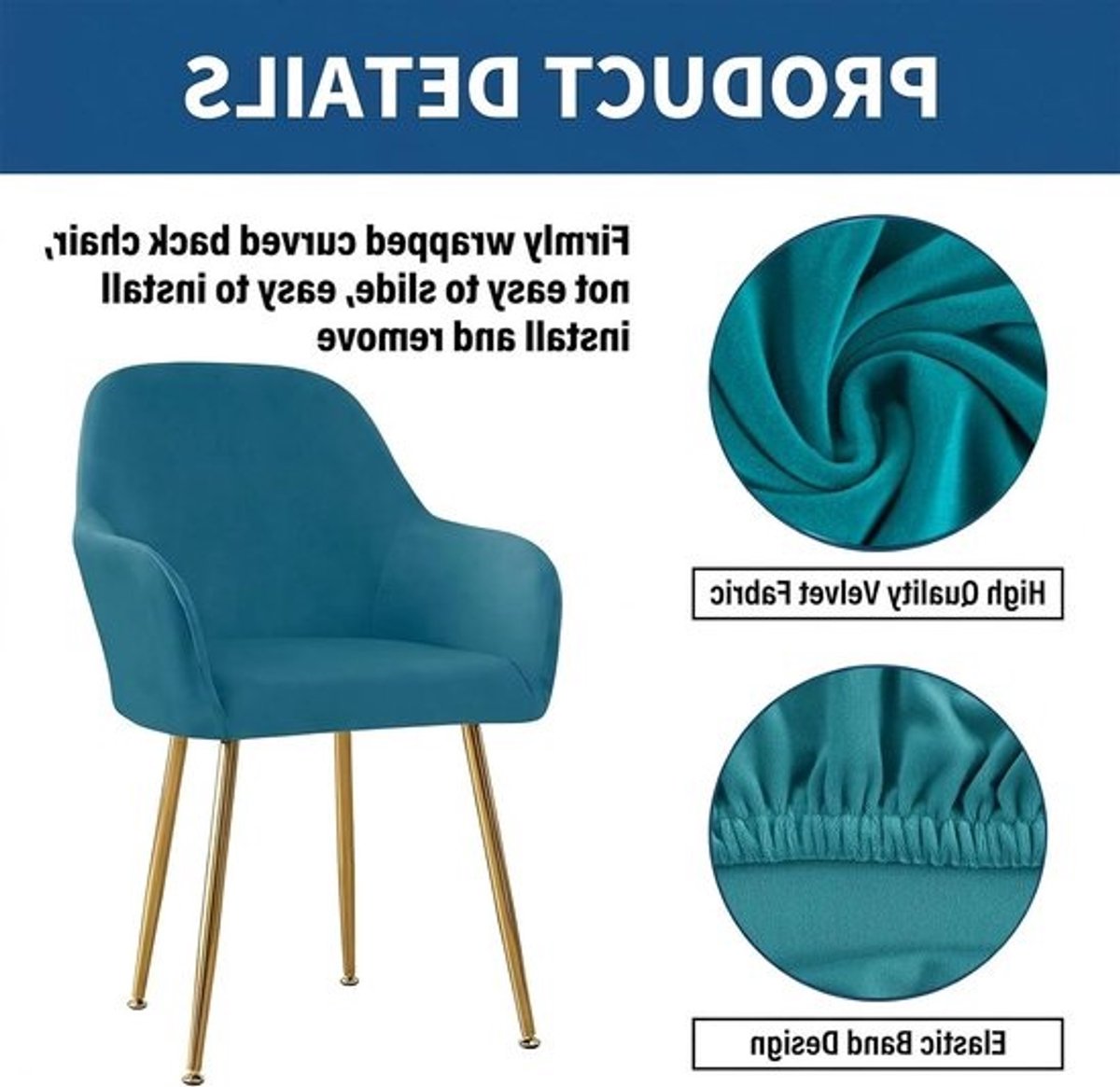 Stoelhoezen Set - Meubelbeschermers - Eetkamer Vernieuwen - Rekbaar Fluweel - 4 Stuks - Stijl 10