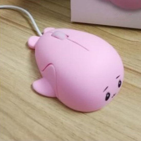 ciciglow USB bedrade muis, schattige dier dolfijn snoermuis ergonomisch ontwerp bedrade USB computermuis voor computer laptop desktop, kleine kinderen kinderen muizen — afbeelding 2