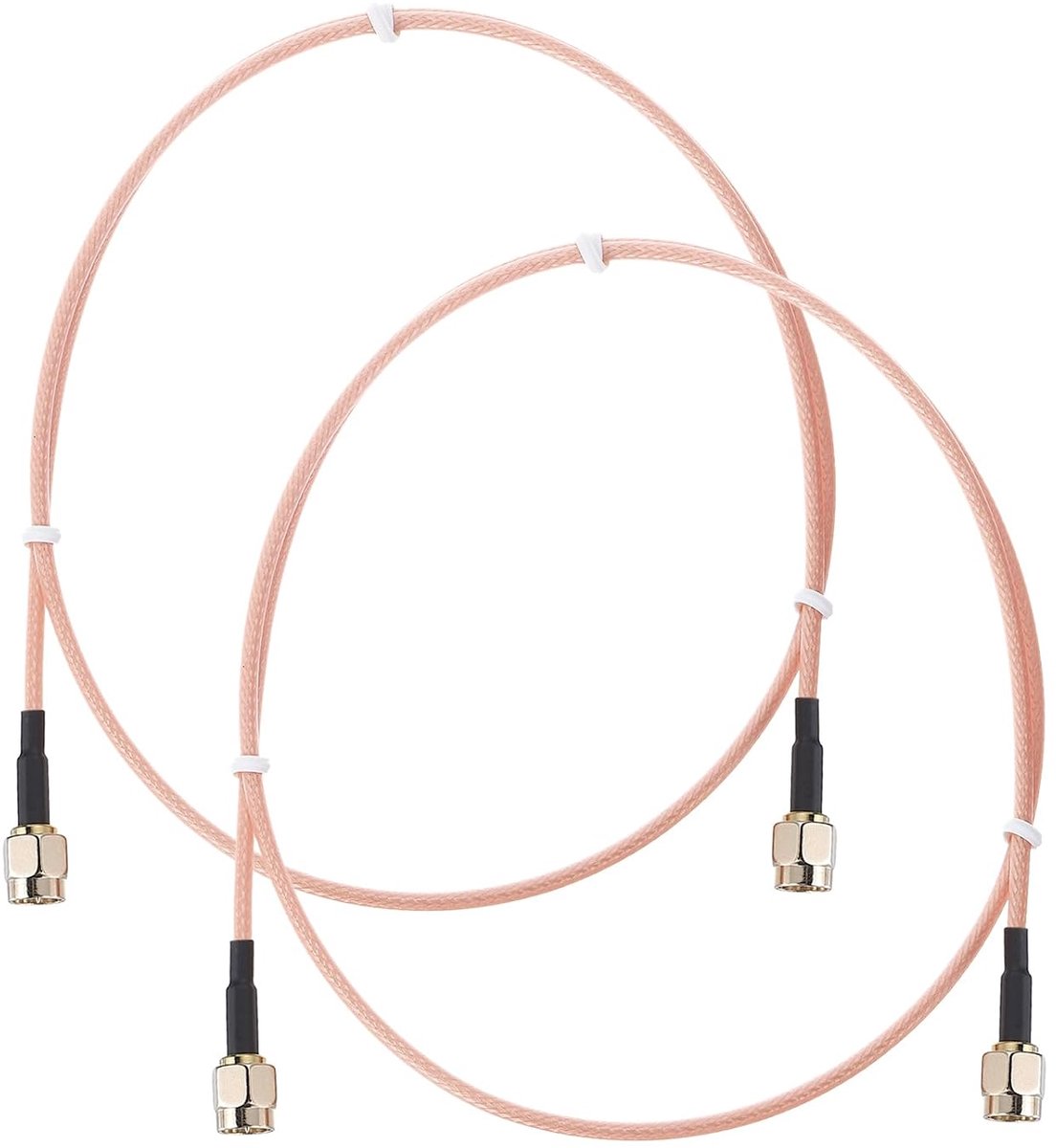 Antenneverlengkabel 0,6 m SMA mannelijk binnengat naar mannelijk binnenpin RG316 coaxkabel met laag verlies voor 0-6G netwerksysteem WLAN radio-antennes jumper (2 stuks)