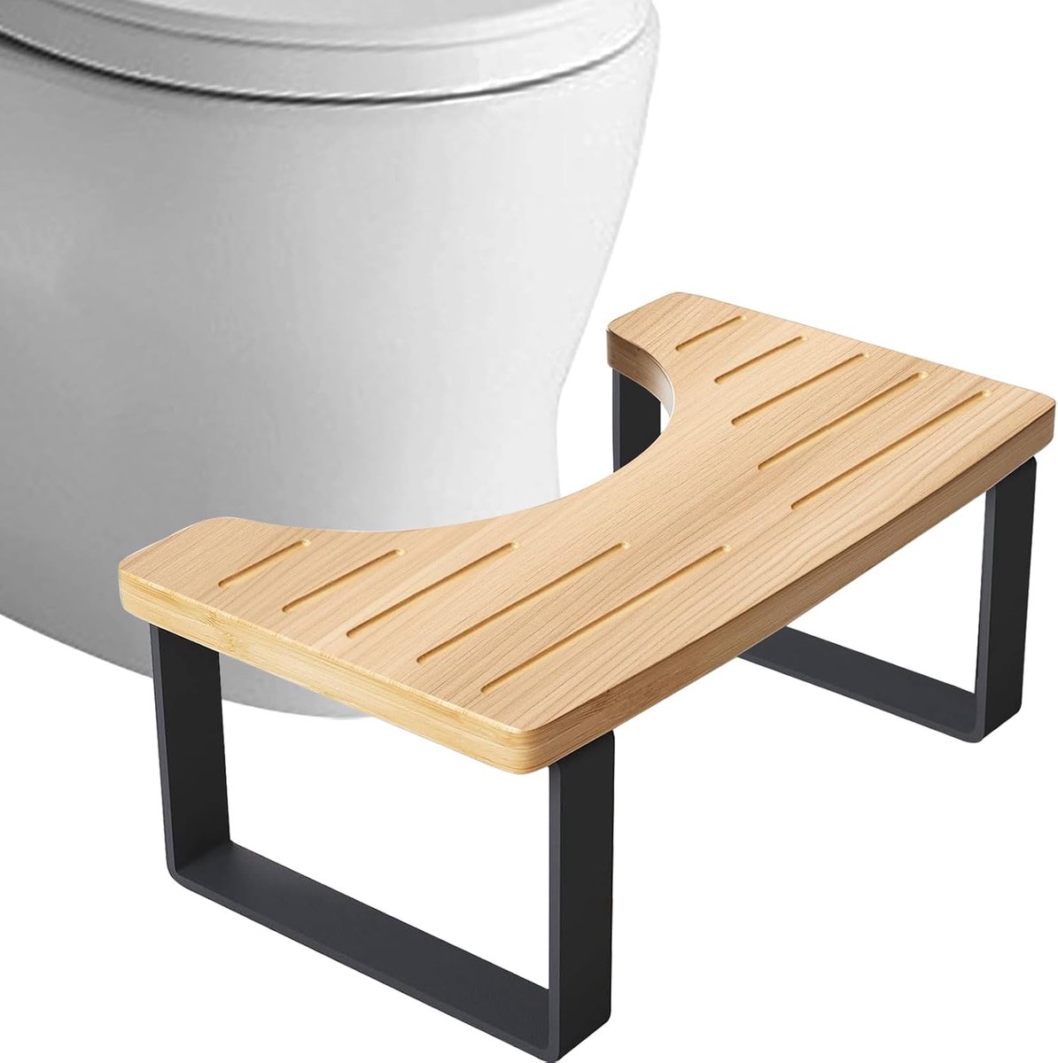 toiletkruk, toiletkruk voor volwassenen, badkamerkruk van hout, anti-slip kruk voor potjestraining, gezonde draagbare toiletkruk