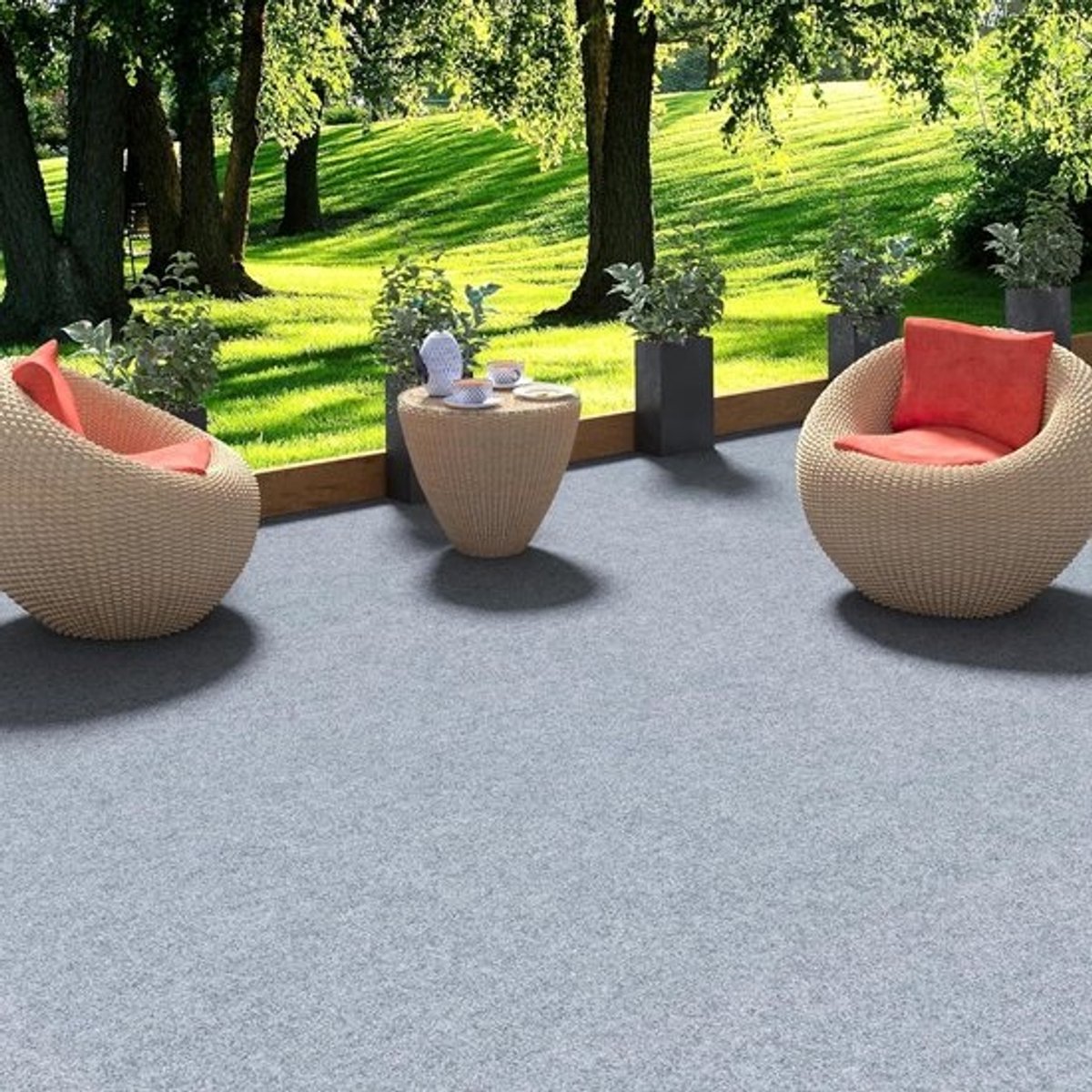 Kunstgrastapijt - Grastapijt voor buiten - Voor balkon en terras - Weerbestendig met noppen - 200 x 500 cm - Grijs
