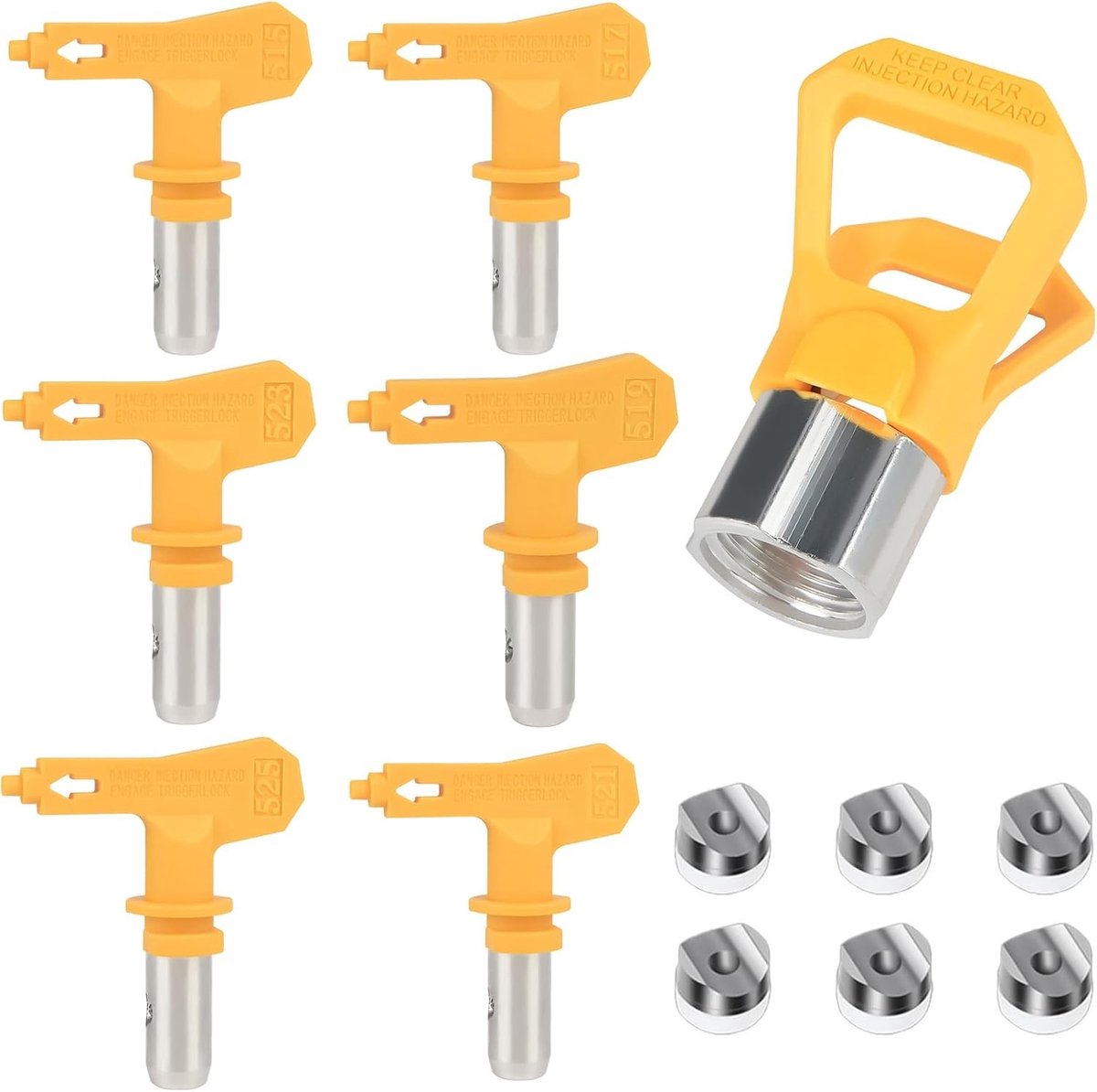 Reversible Spray Points voor Airless Verfspuit - Nozzles voor Airless Verfsystemen (Modellen: 515/517/519/521/523/525) met Optimale Verfresultaten en Precisie