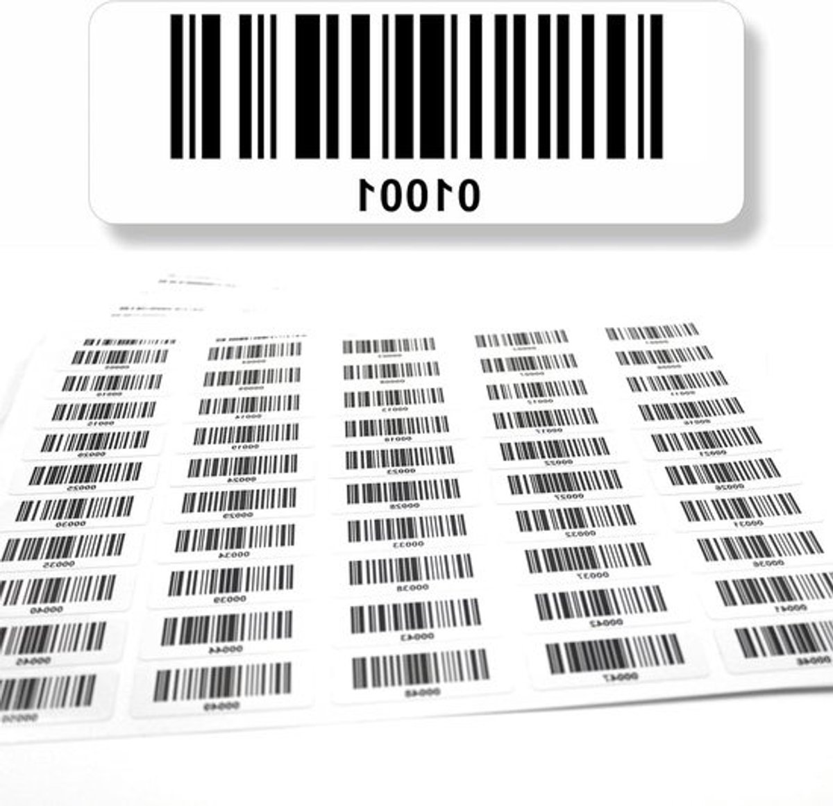 Barcode-etiketten - Zelfklevende labels - Voorraadbeheer - Weerbestendig PVC - 1000 stuks - Wit
