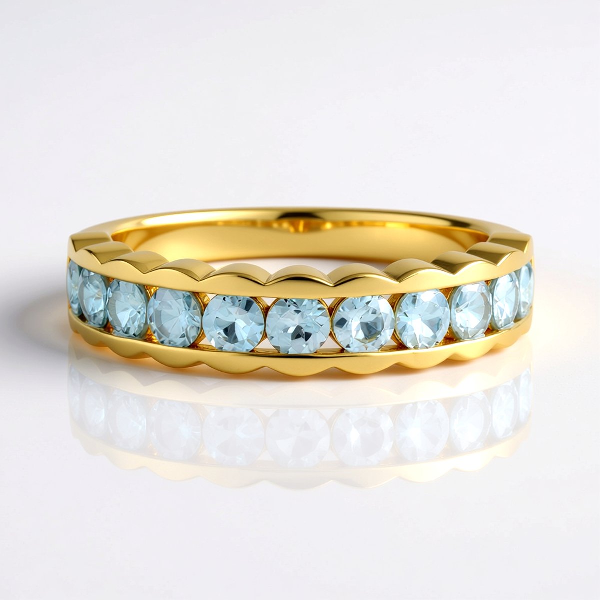 Cavill - Elegante Zilveren Ring met 11 Ratanakiri Zirkonen - 925 Sterling Zilver Verguld - 1,469 ct Channel Setting - Tijdloze Zirkonia Sieraden