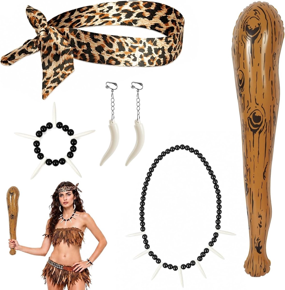 Steentijd Kostuum Accessoires voor Feestjes, Thema Decoratie en Verkleedkleding voor Volwassenen