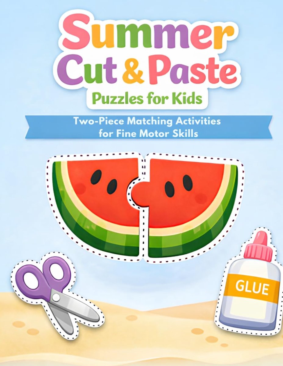Summer Cut & Paste Puzzles for Kids: Two‑Piece Matching Activities for Fine Motor Skills - ShopVlot