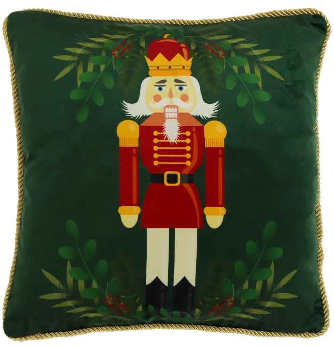 Unique Living Sierkussen Nutcracker Dark Green - 45x45cm Groen