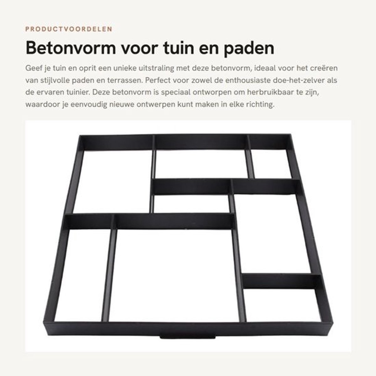 Dailygoods - herbruikbare betonvorm - Steekvormpjes - Tuinontwerp - Trottoirs - paden - Buitenverbeteringen - 50 x 50 x 4,5 cm - Steenvorm