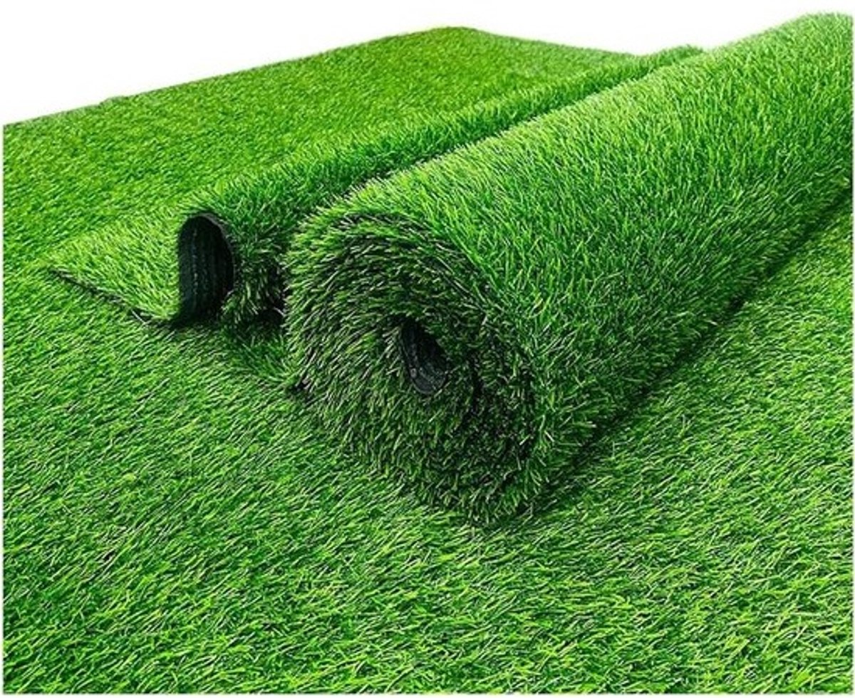 Kunstgrasmat - hoge dichtheid - Synthetisch grastapijt - Buitenruimte decoreren - Weerbestendig materiaal - 15 x 15 x 30 m - Groen
