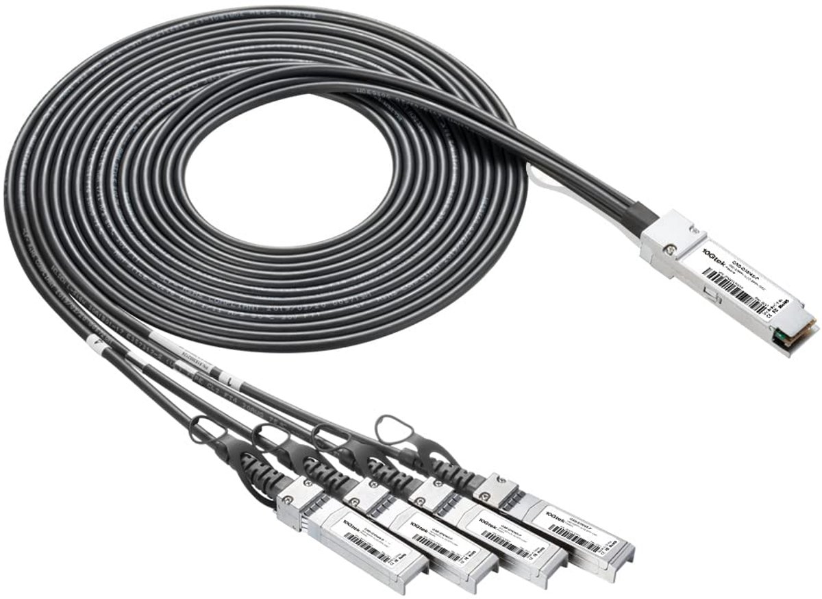 10Gtek for Cisco QSFP-4SFP10G-CU1M, 40Gb/s QSFP+ to 4x SFP+ Direct Attach Breakout Cable, Passive, 1-Meter(3.3ft) - ShopVlot