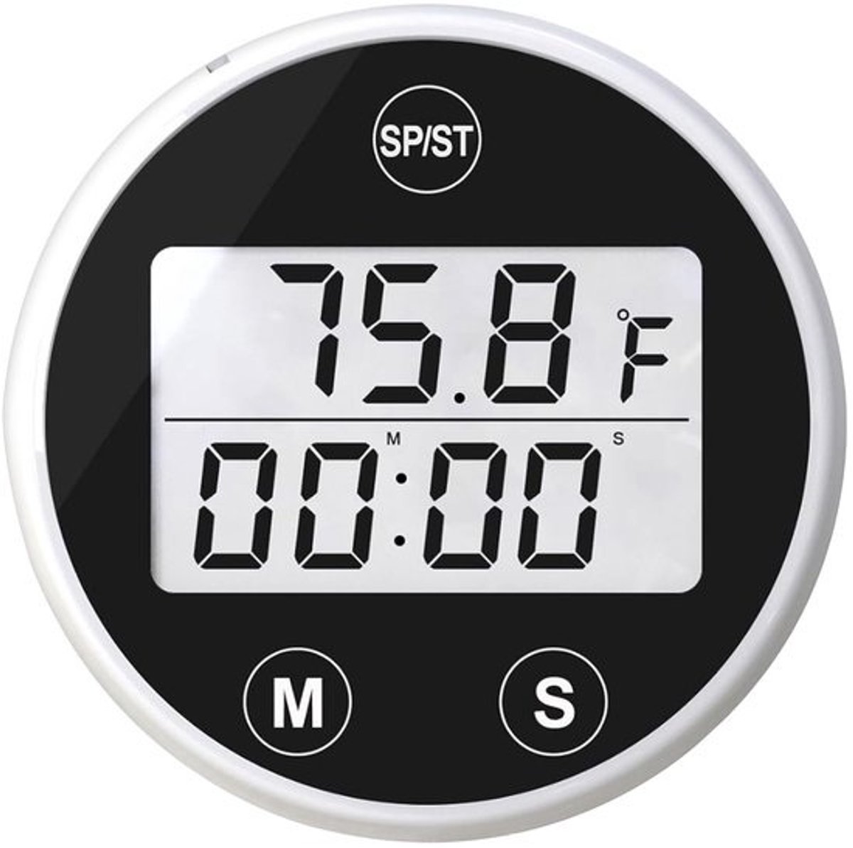 temperatuurmeter voor ijsbad - drijvende thermometer - voor het meten van de watertemperatuur - met timer en alarm - 4,5 cm - zwart