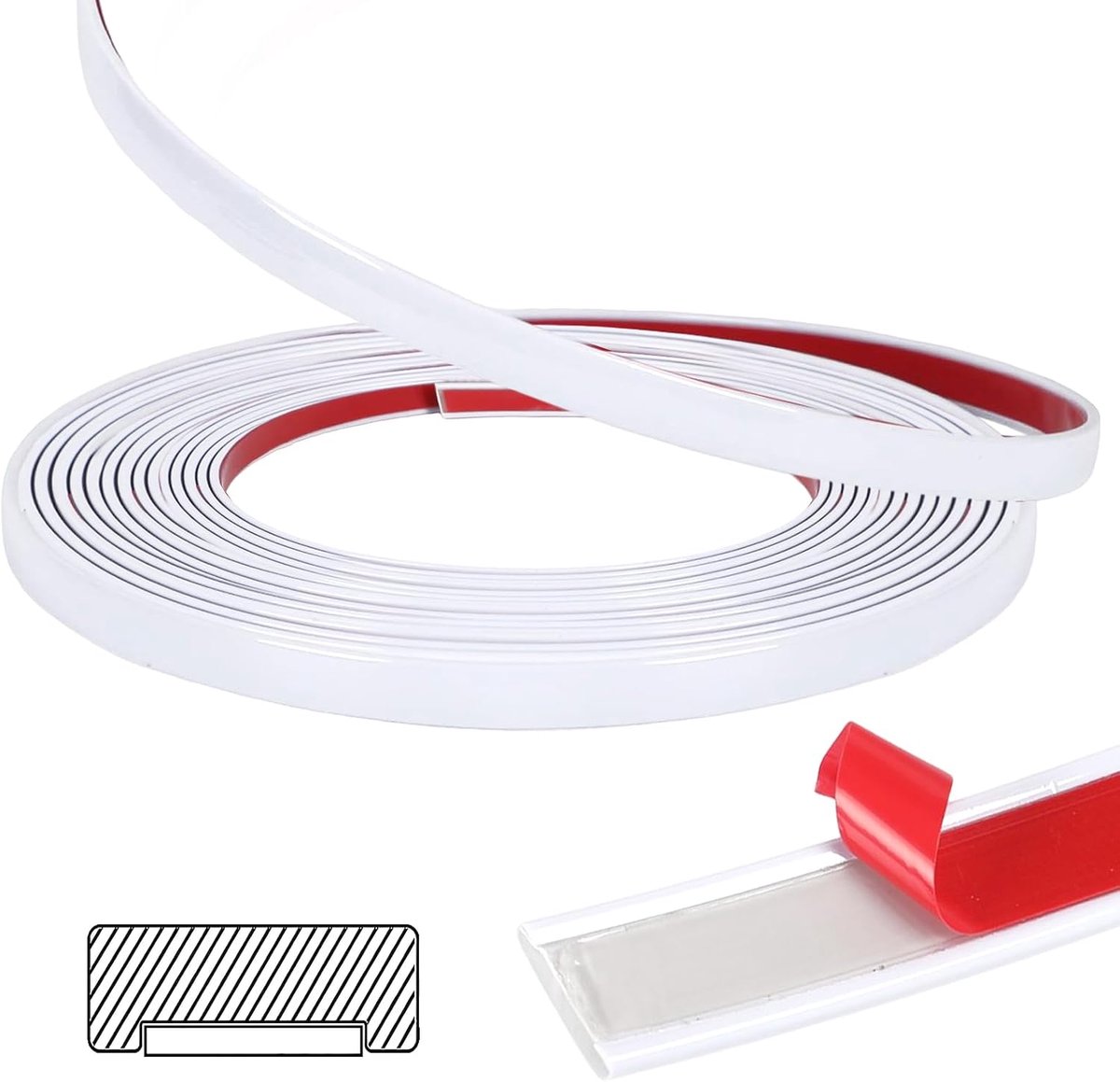 Sierlijsten zelfklevend 1 cm - pvc flexibele wandlijsten - randbescherming - eenvoudig aan te brengen - ShopVlot